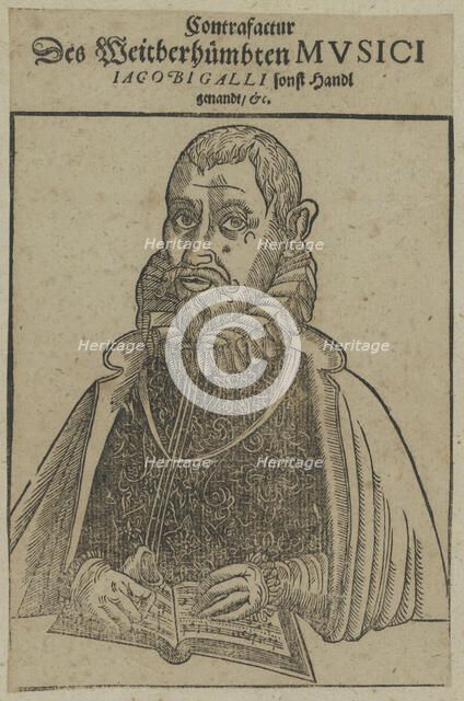 Portrait of the composer Jacobus Gallus (1550-1591), ca 1590. Creator: Anonymous.