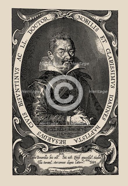 Portrait of the composer Jean-Baptiste Besard (c. 1567-c. 1625), 1617. Creator: Kilian, Lucas (1579-1637).