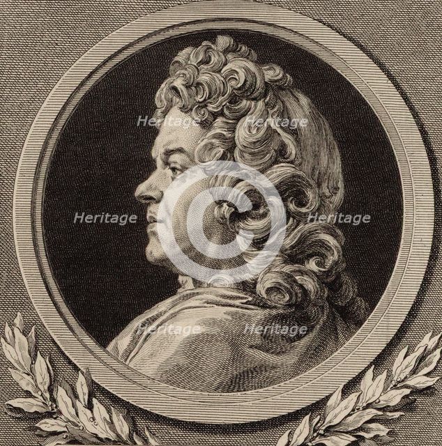 Portrait of the composer Jean-Baptiste Lully (1632-1687), 1770. Creator: Saint-Aubin, Augustin, de (1736-1807).