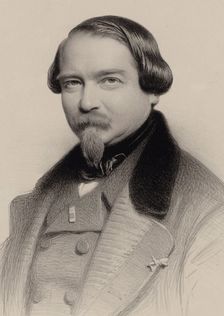 Portrait of the Composer Jean-Georges Kastner (1810-1867), 1857. Creator: Baugniet, Charles-Louis (1814-1886)