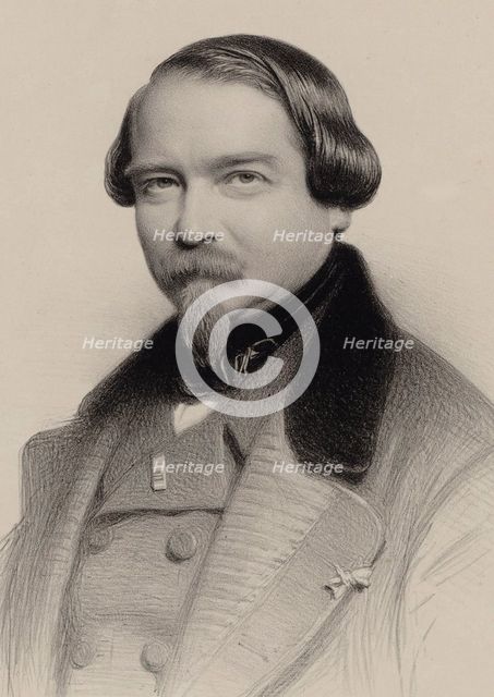 Portrait of the Composer Jean-Georges Kastner (1810-1867), 1857. Creator: Baugniet, Charles-Louis (1814-1886).