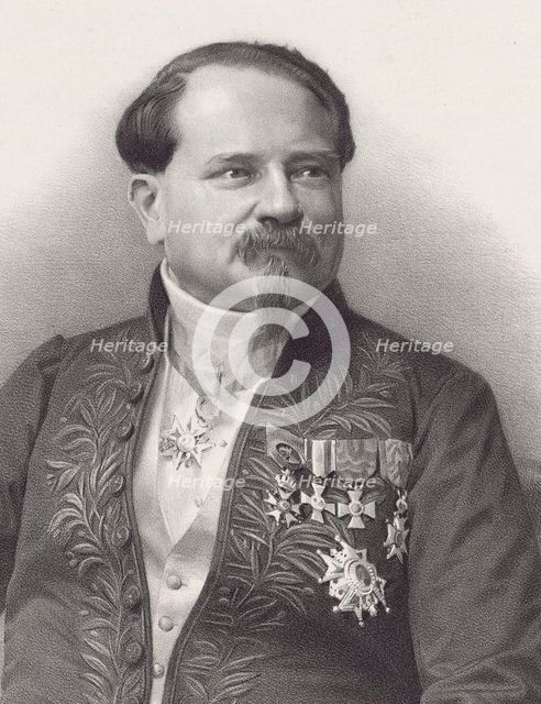 Portrait of the Composer Jean-Georges Kastner (1810-1867), 1866. Creator: Petit, Pierre Lanith (1831-1909).