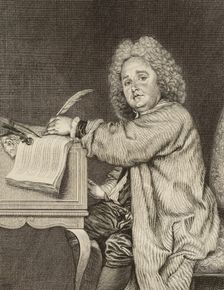 Portrait of the composer Jean-Féry Rebel (1666-1747), after 1718. Creator: Moyreau, Jean (1690-1762)