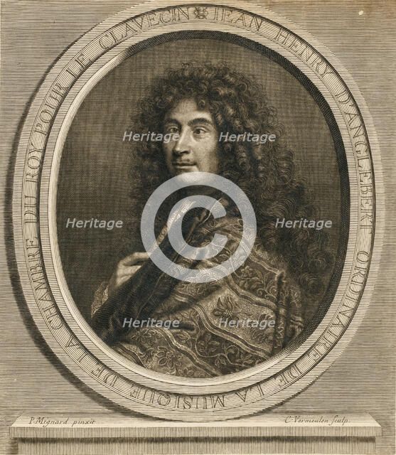 Portrait of the composer Jean-Henri d’Anglebert (1629-1691), 1689. Artist: Mignard, Pierre (1612-1695)