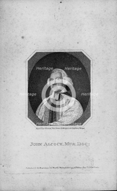 Portrait of the composer John Alcock (1715-1806).