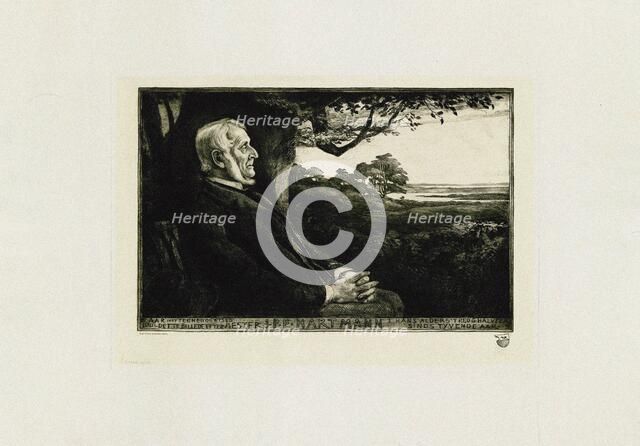 Portrait of the Composer Johan Peter Emilius Hartmann (1805-1900), 1897. Creator: Hansen, Hans Nikolaj (1853-1923).