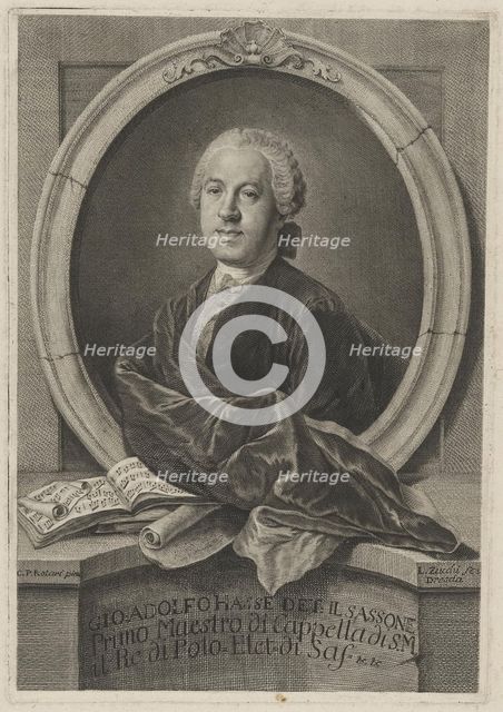 Portrait of the composer Johann Adolf Hasse (1699-1783), 1755.