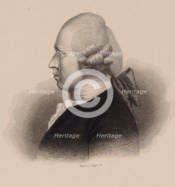 Portrait of the composer Johann Adam Hiller (1728-1804) , 1840.