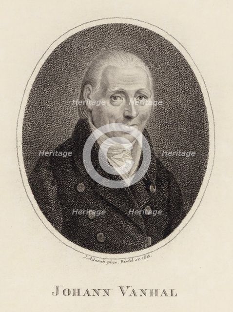 Portrait of the Composer Johann Baptist Wanhal (1739-1813) , 1815. Creator: Adamek, Johann (1774-1840).