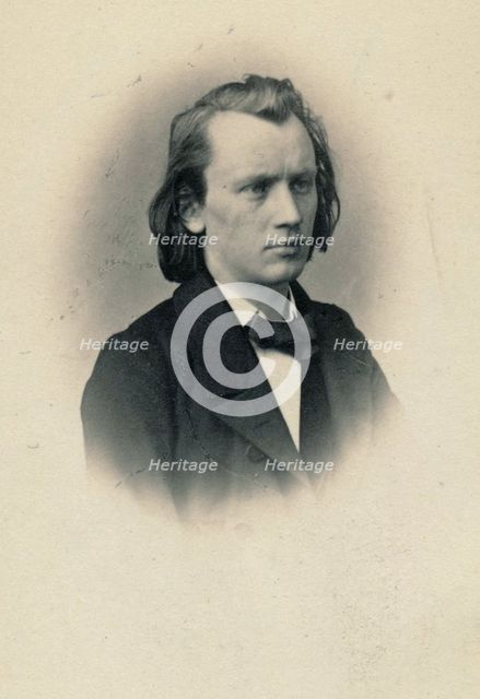 Portrait of the composer Johannes Brahms (1833-1897), ca 1863. Creator: Löwy, Josef (1834-1902).