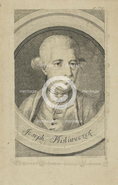 Portrait of the composer Josef Myslivecek (1737-1781) , c. 1780. Creator: Niederhofer, Andreas (active 1776-1782).