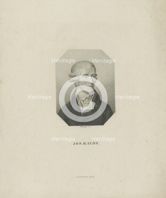 Portrait of the composer Joseph Haydn (1732-1809), 1818. Creator: Bollinger, Friedrich Wilhelm (1777-1825).