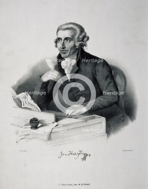 Portrait of the composer Joseph Haydn (1732-1809). Artist: German master  