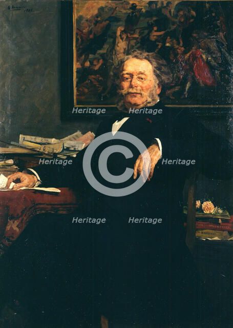 Portrait of the composer Karel (Charles) Miry (1823-1889), 1885. Creator: Vanaise, Gustave (1854-1902).