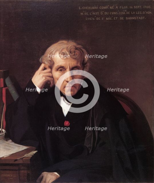 Portrait of the composer Luigi Cherubini (1760-1842), 1841. Artist: Ingres, Jean Auguste Dominique (1780-1867)