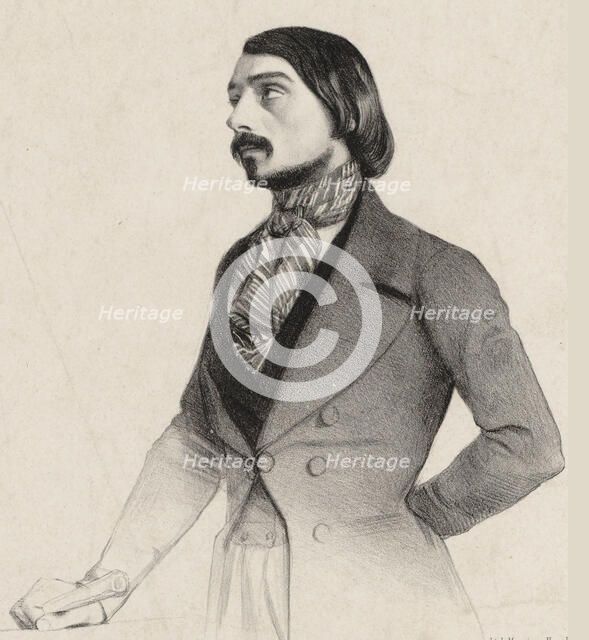 Portrait of the composer Louis Abadie (1814-1858), 1850. Creator: Delfosse, Eugène (1825-1865).