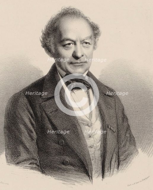 Portrait of the Composer Peter Joseph von Lindpaintner (1791-1856), c. 1840. Creator: Schwarz, Carl Benjamin (1757-1813).