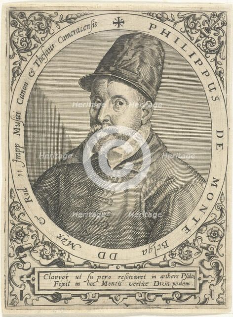 Portrait of the Composer Philippe de Monte (1521-1603), c. 1598. Artist: Bry, Theodor de (1528-1598)