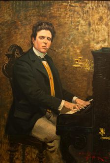 Portrait of the Composer Pietro Mascagni (1863-1945), 1899. Creator: Tommasi, Angiolo (1858-1923)