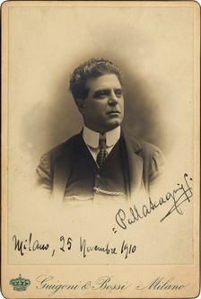 Portrait of the Composer Pietro Mascagni (1863-1945), 1910. Creator: Guigoni & Bossi