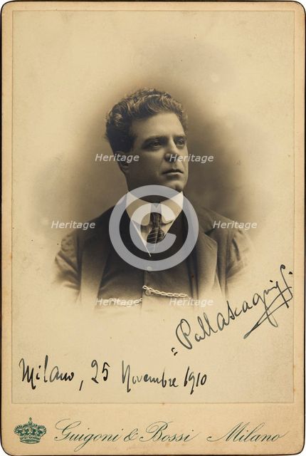 Portrait of the Composer Pietro Mascagni (1863-1945), 1910. Creator: Guigoni & Bossi.