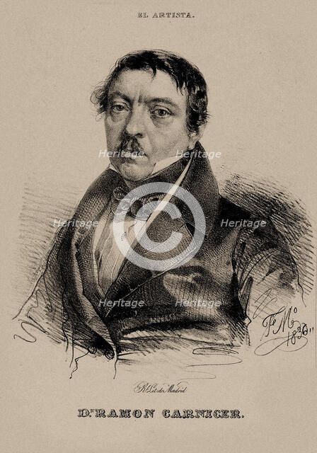 Portrait of the composer Ramon Carnicer (1789-1855), 1836. Creator: Madrazo y Kuntz, Federico de (1815-1894).