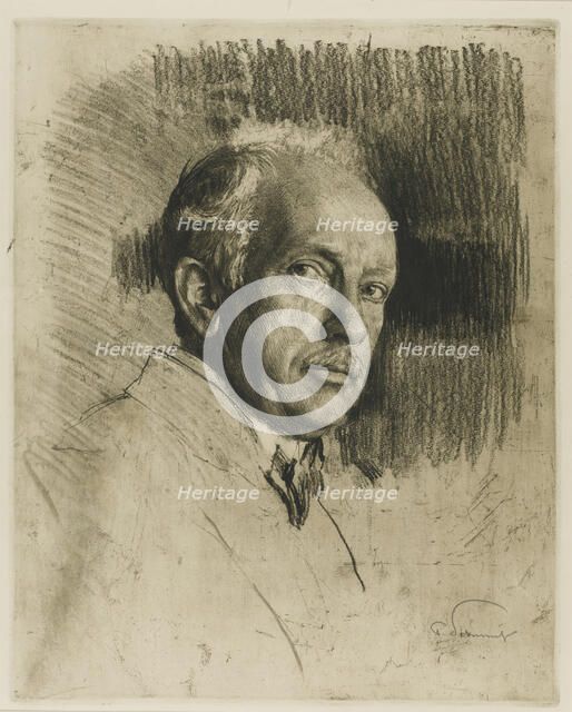 Portrait of the Composer Richard Strauss (1864-1949), c. 1914. Creator: Liebermann, Max (1847-1935).