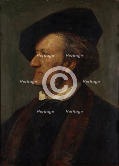 Portrait of the composer Richard Wagner (1813-1883). Artist: Lenbach, Franz, von (1836-1904)