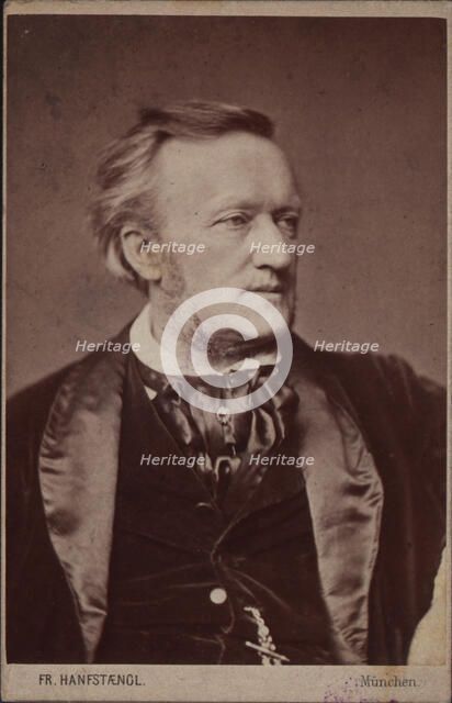 Portrait of the Composer Richard Wagner (1813-1883), before 1877. Creator: Hanfstaengl, Franz (1804-1877).