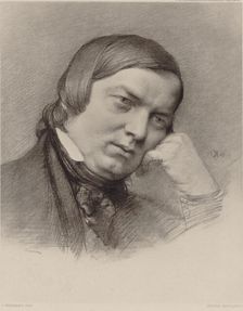 Portrait of the Composer Robert Schumann (1810-1856), 1859. Creator: Bendemann, Eduard (1811-1889)