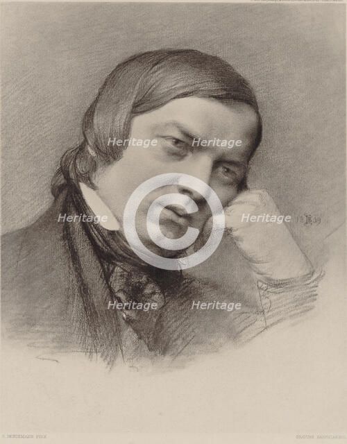 Portrait of the Composer Robert Schumann (1810-1856), 1859. Creator: Bendemann, Eduard (1811-1889).