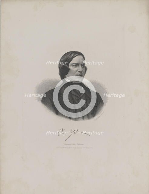 Portrait of the Composer Robert Schumann (1810-1856), c. 1840. Creator: Laemmel, Moritz (1822-?).