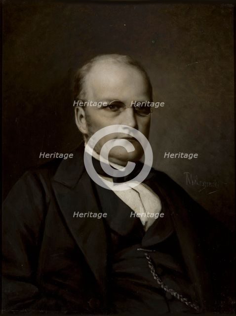 Portrait of the composer Stanislaw Moniuszko (1819-1872), c1865. Creator: Maleszewski, Tytus (1827-1898).