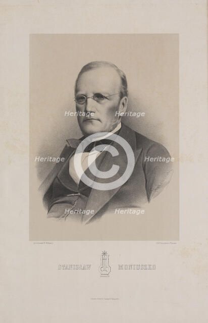 Portrait of the composer Stanislaw Moniuszko (1819-1872). Creator: Walkiewicz, Wladyslaw (1833-1900).