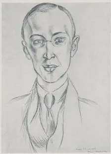Portrait of the composer Sergei Prokofiev, Program for Ballets Russes, 1921. Creator: Henri Matisse