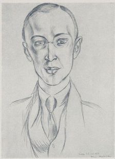 Portrait of the composer Sergei Prokofiev, Program for Ballets Russes, 1921. Creator: Henri Matisse
