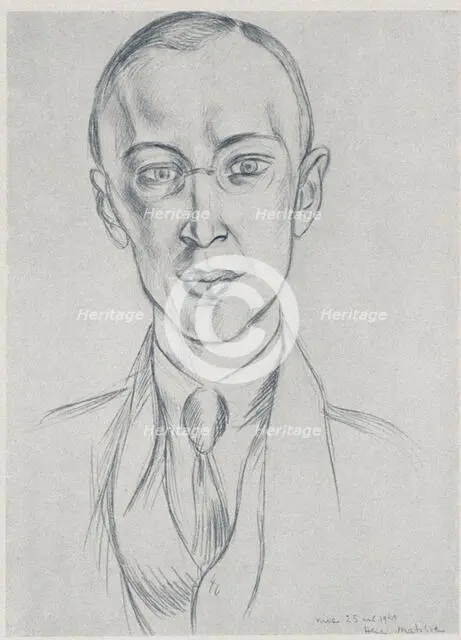 Portrait of the composer Sergei Prokofiev, Program for Ballets Russes, 1921. Creator: Henri Matisse.