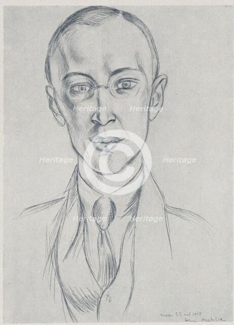 Portrait of the composer Sergei Prokofiev, Program for Ballets Russes, 1921. Creator: Henri Matisse.