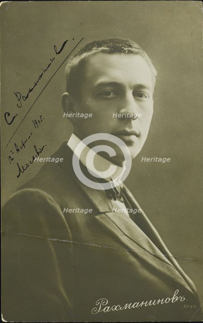 Portrait of the composer Sergei Rakhmaninov (1873-1943), c. 1905. Artist: Anonymous  