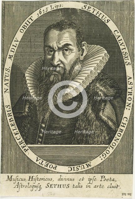 Portrait of the composer Sethus Calvisius (1556-1615). Creator: Bry, Theodor de (1528-1598).