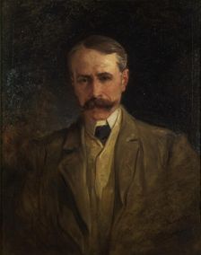Portrait of the composer Sir Edward William Elgar (1857-1934), 1905. Creator: Hughes, Talbot (1869-1942)