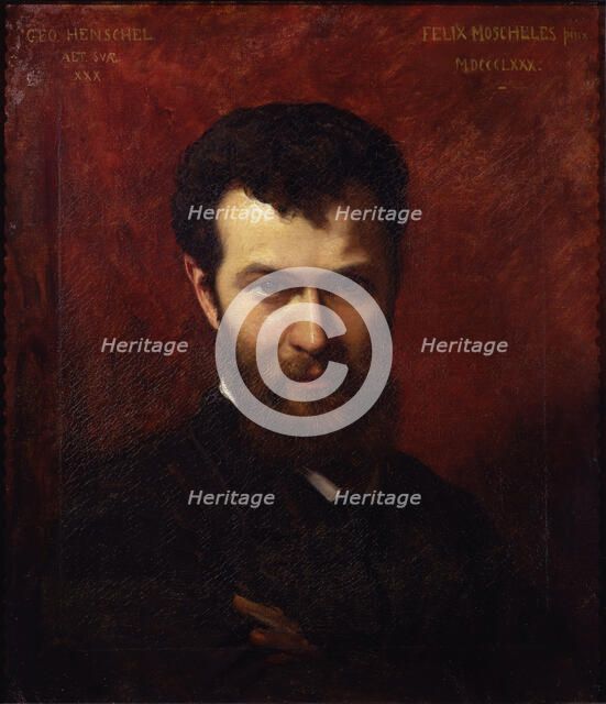 Portrait of the composer Sir Isidor George Henschel (1850-1934), 1880. Creator: Moscheles, Felix (1833-1917).