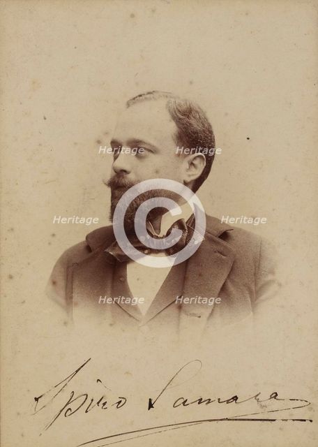 Portrait of the Composer Spyridon Samaras (1861-1917), ca 1894. Creator: Guigoni & Bossi, Milano  .