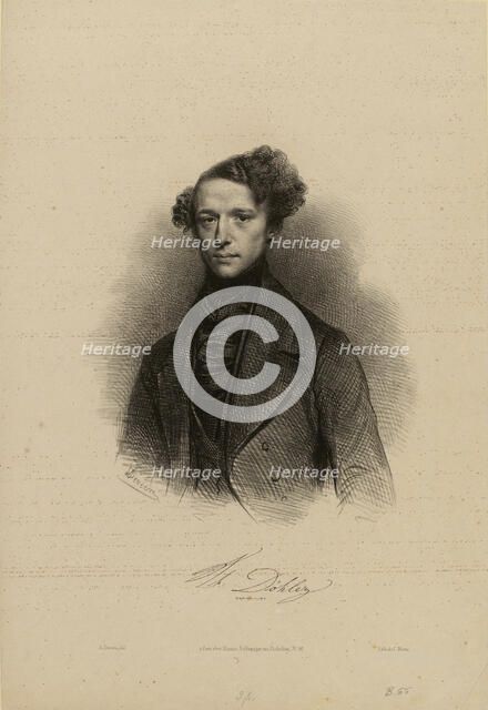 Portrait of the composer Theodor Döhler (1814-1856). Creator: Devéria, Achille (1800-1857).
