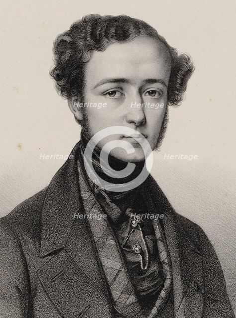 Portrait of the composer Theodor Döhler (1814-1856), First half of the 19th cent..