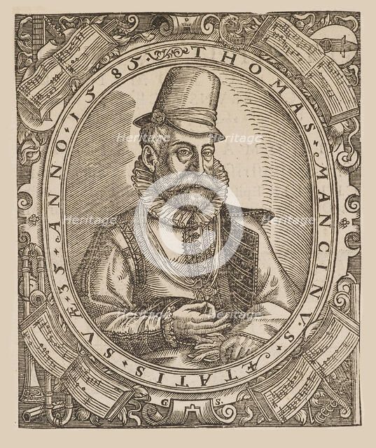 Portrait of the composer Thomas Mancinus (1550-1612), 1585. Creator: Scharffenberg, Georg (1530-1607).