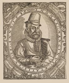 Portrait of the composer Thomas Mancinus (1550-1612), 1585. Creator: Scharffenberg, Georg (1530-1607)