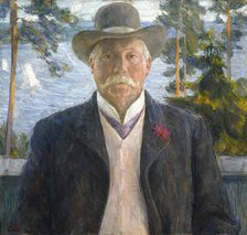 Portrait of the composer Thorvald Lammers (1841-1922) , 1906. Creator: Werenskiold, Erik Theodor (1855-1938)