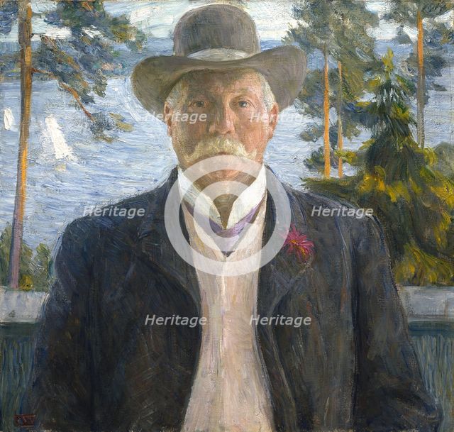 Portrait of the composer Thorvald Lammers (1841-1922) , 1906. Creator: Werenskiold, Erik Theodor (1855-1938).