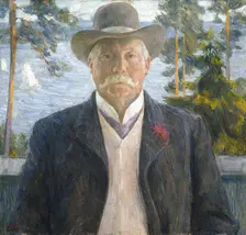 Portrait of the Composer Thorvald Lammers, probably 1906. Creator: Erik Werenskiold